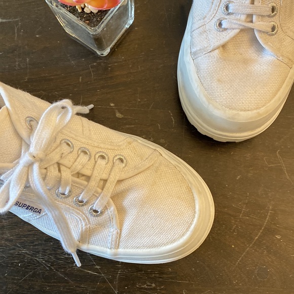 SUPERGA | Alpina white platform low canvas sneakers women’s 39 / US 8 - Picture 6 of 7